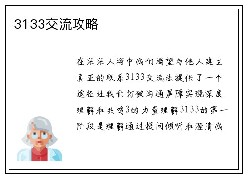 3133交流攻略
