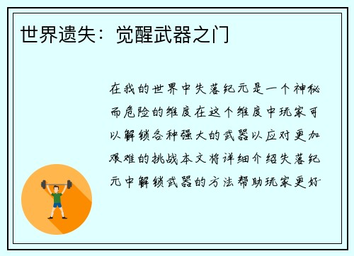 世界遗失：觉醒武器之门